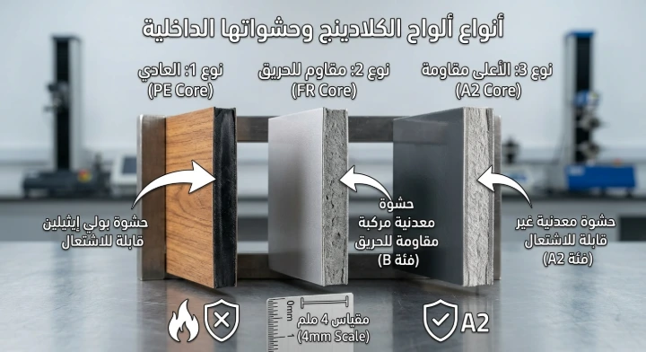 ألواح كلادينج مقاومة للحريق Class A1 معتمدة في عسير